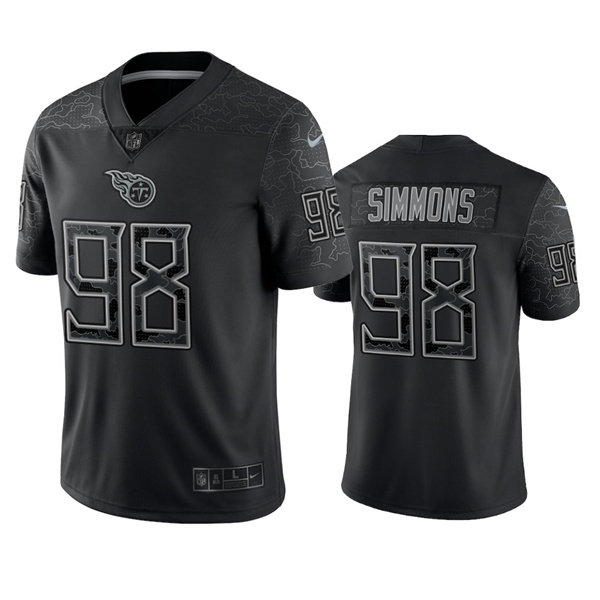 Men's Tennessee Titans #98 Jeffery Simmons Black Reflective Limited Stitched Football Jersey